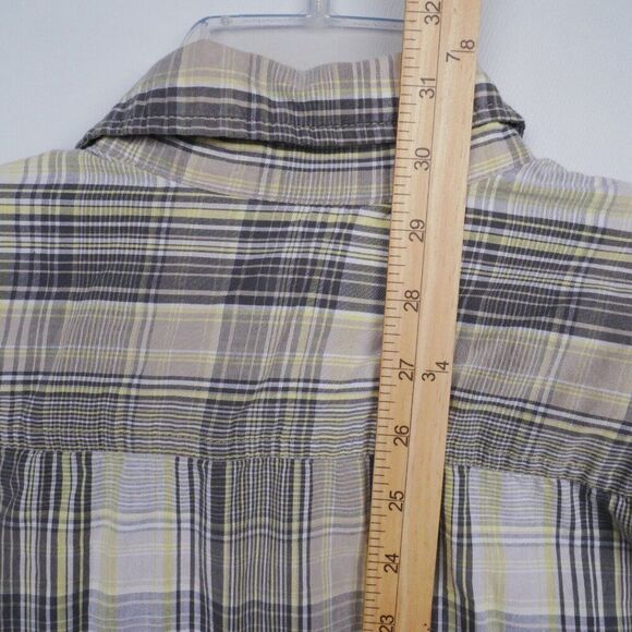 Wrangler Jeans Co. Men’s Size XL Shirt Plaid Gray White Yellow Button Vintage - Picture 8 of 10